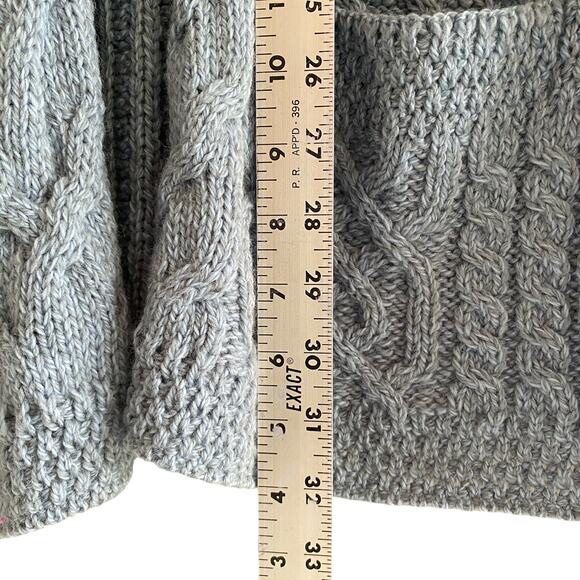 KILRONAN KNITWEAR Sz S Merino Wool Cable Knit Longline Vest Sleeveless Cardigan - Picture 7 of 10